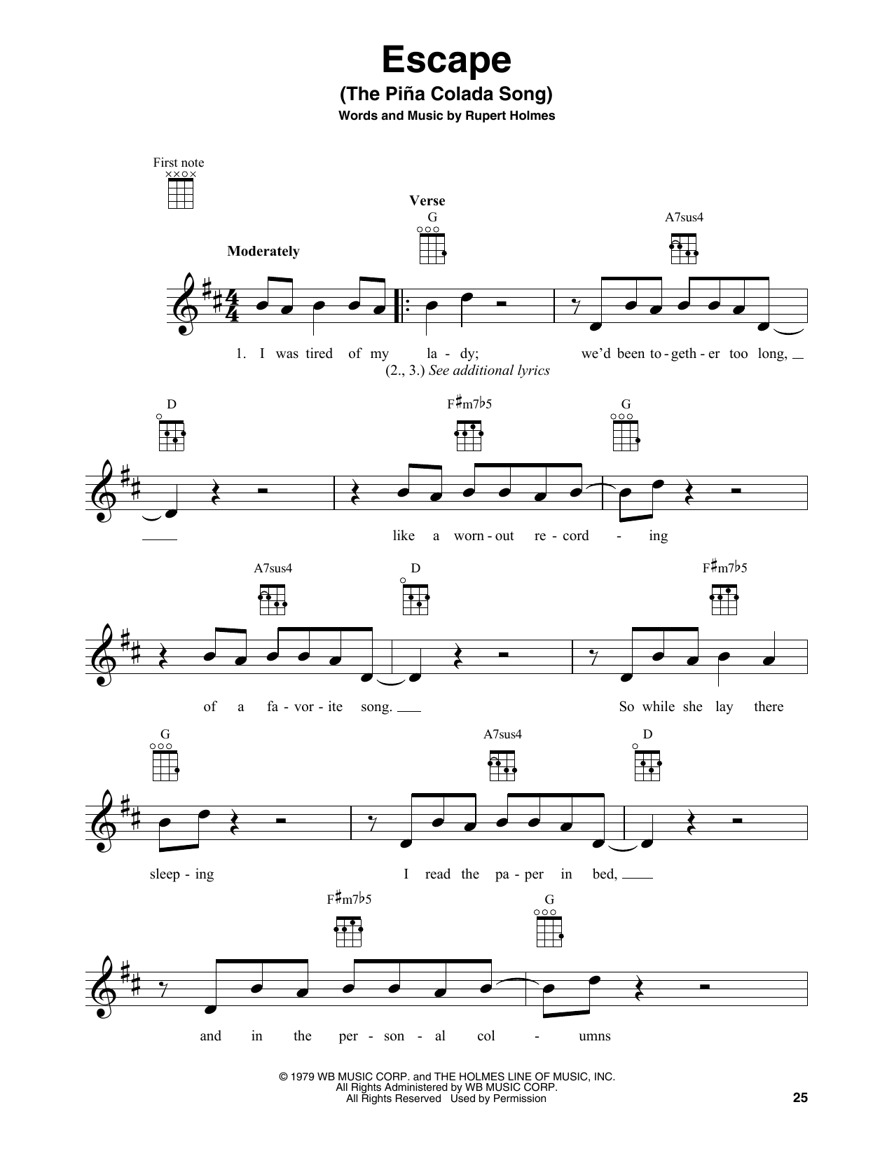 Product gallery: Page 1 of 1 Escape (The Pina Colada Song), Rupert Holmes