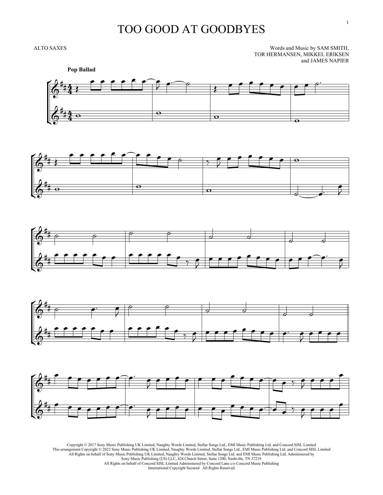 Product gallery: Page 1 of 1 Too Good At Goodbyes, Sam Smith