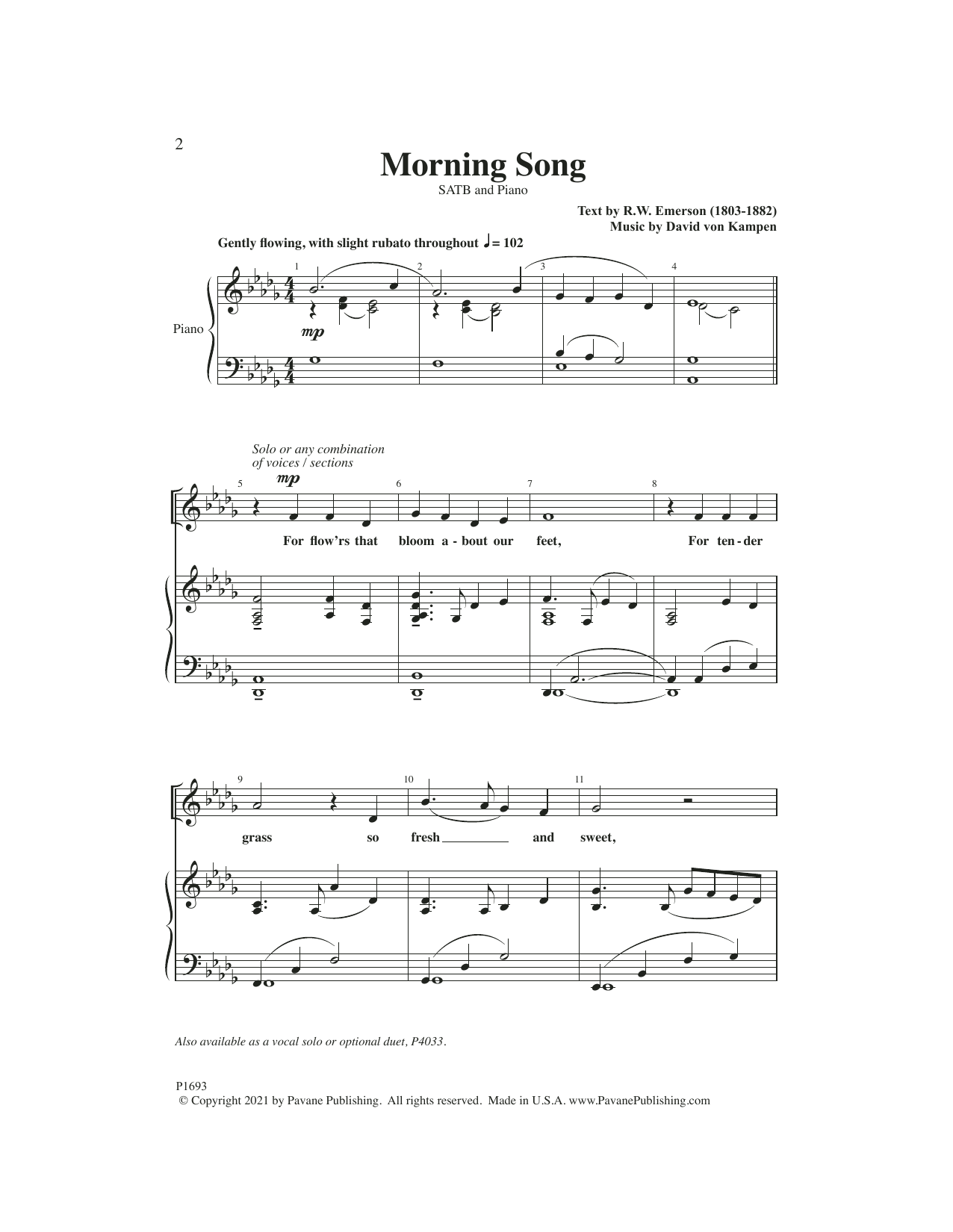 Produktbild zu: Morning Song