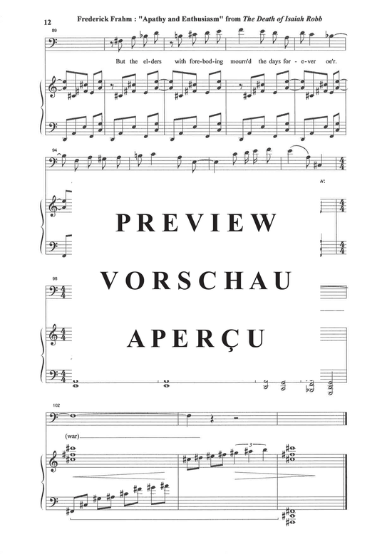Product gallery: Page 13 of 13 Apathy et Enthusiasm from The Death of Isaiah Robb , , (baritone + piano)