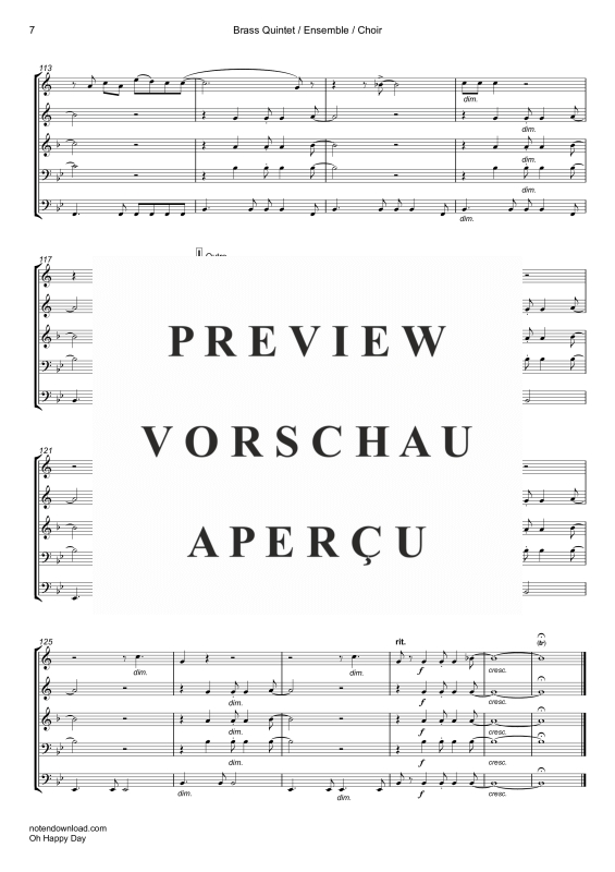 gallery: Oh Happy Day, Edwin Hawkins Singers, Blechbläser Quintett/Ensemble/Chor - E-Bass mit Akkorden & Drum Set opt.