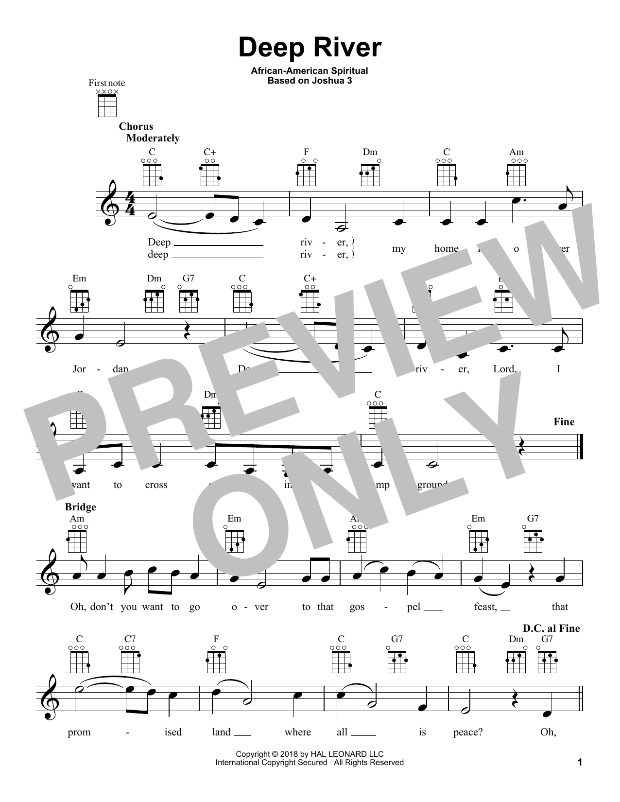 Product gallery: Page 1 of 1 Deep River, African-American Spiritual