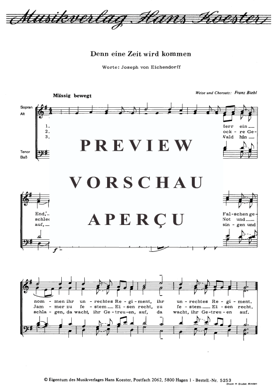 Product picture to: Denn eine Zeit wird kommen Franz Biebl