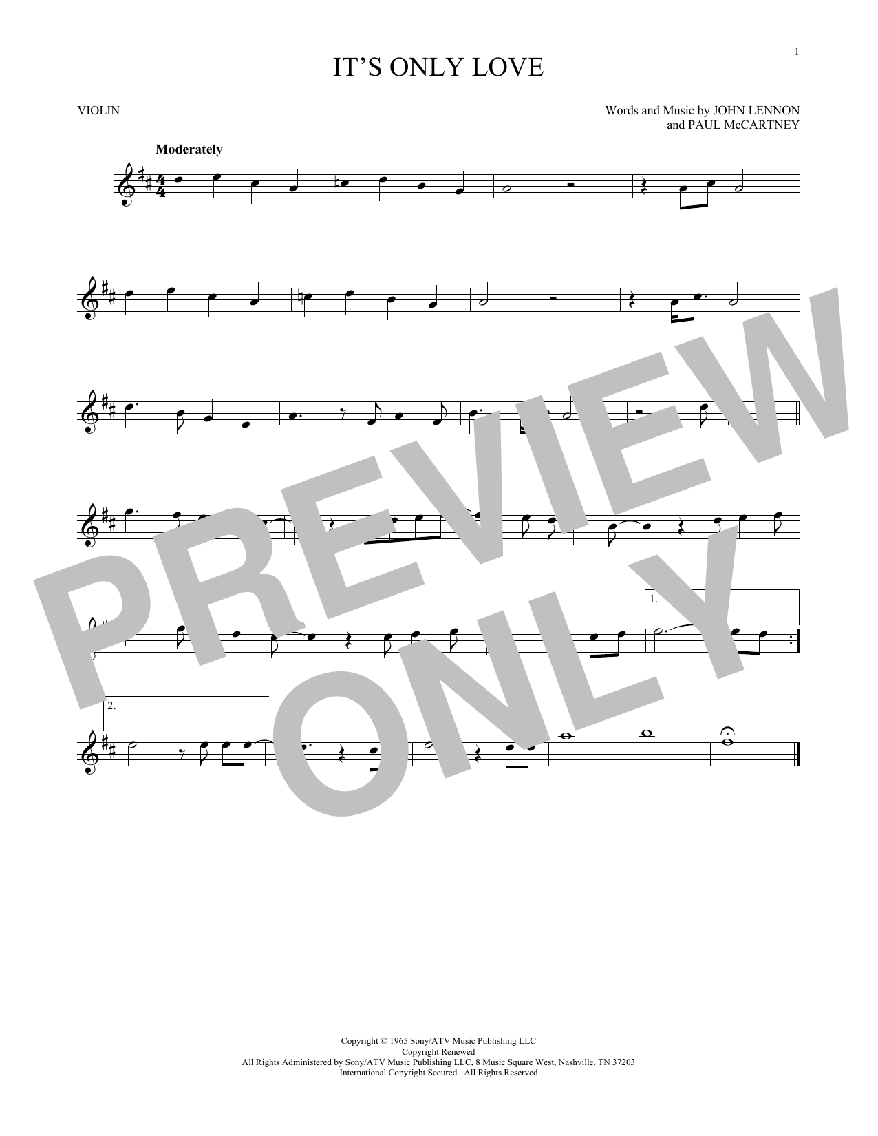 Product gallery: Page 1 of 1 It's Only Love, The Beatles