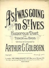 cover: As I Was Going To St Ives, Arthur Colborn, Gesang, Klavier