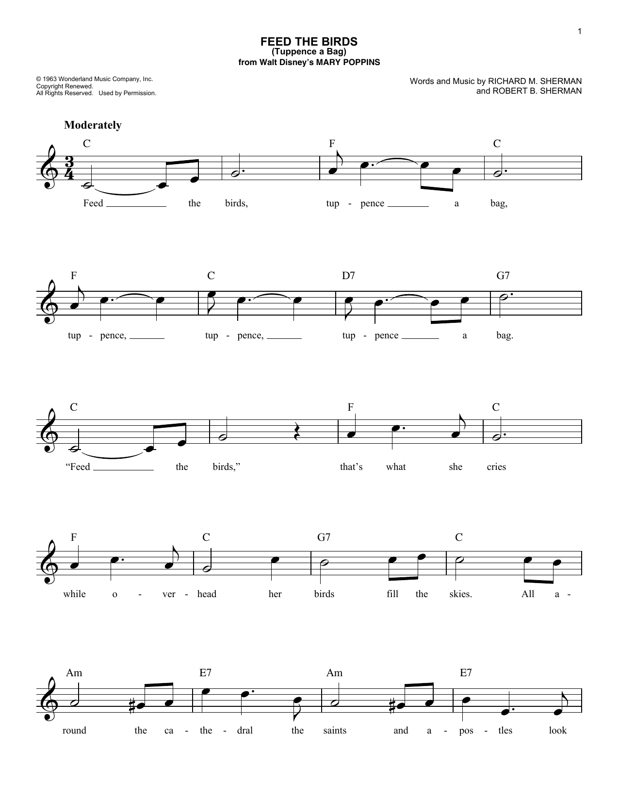 Produktbild zu: Feed The Birds (Tuppence A Bag) (from Mary Poppins)