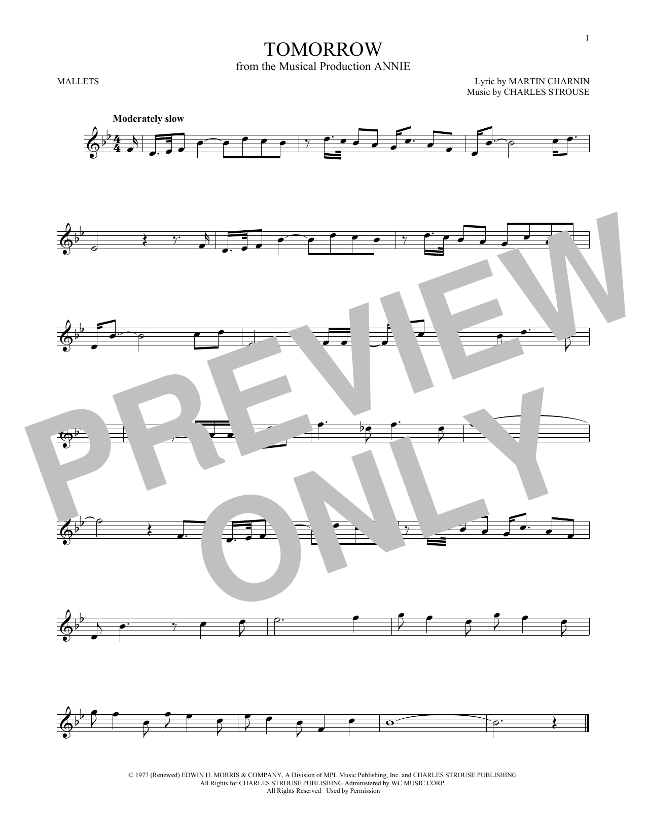 Product gallery: Page 1 of 1 Tomorrow (from Annie), Charles Strouse