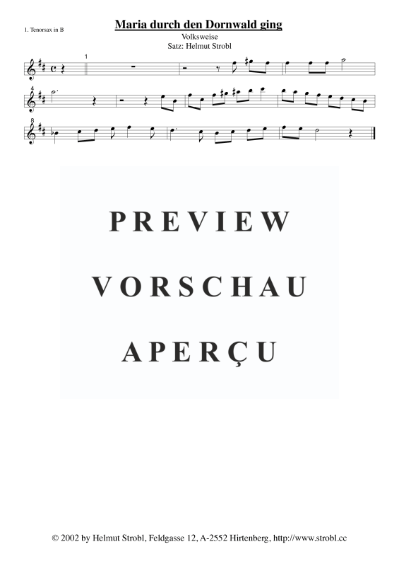 gallery: Maria durch den Dornwald ging, , Saxophonquintett AATTB