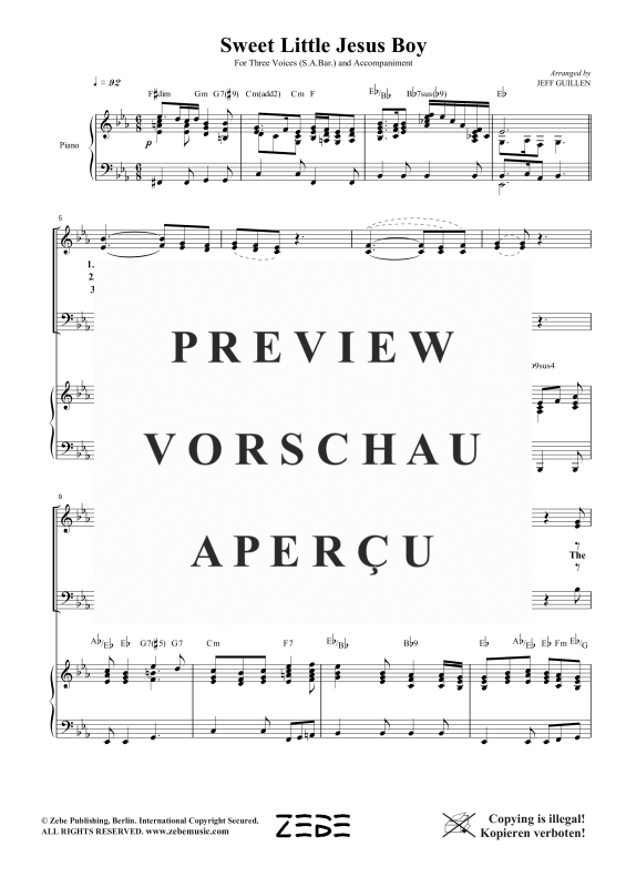 gallery: Sweet Little Jesus Boy, , Gemischter Chor SAB und Klavier