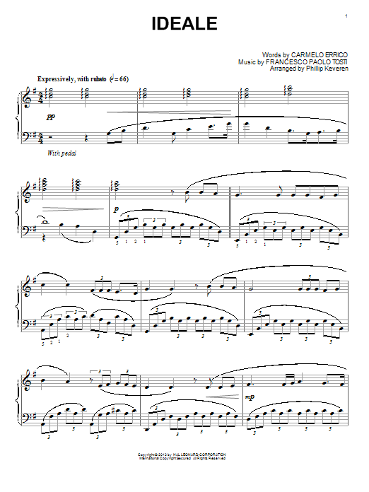 Product gallery: Page 1 of 1 Ideale (arr. Phillip Keveren), Francesco Paolo Tosti