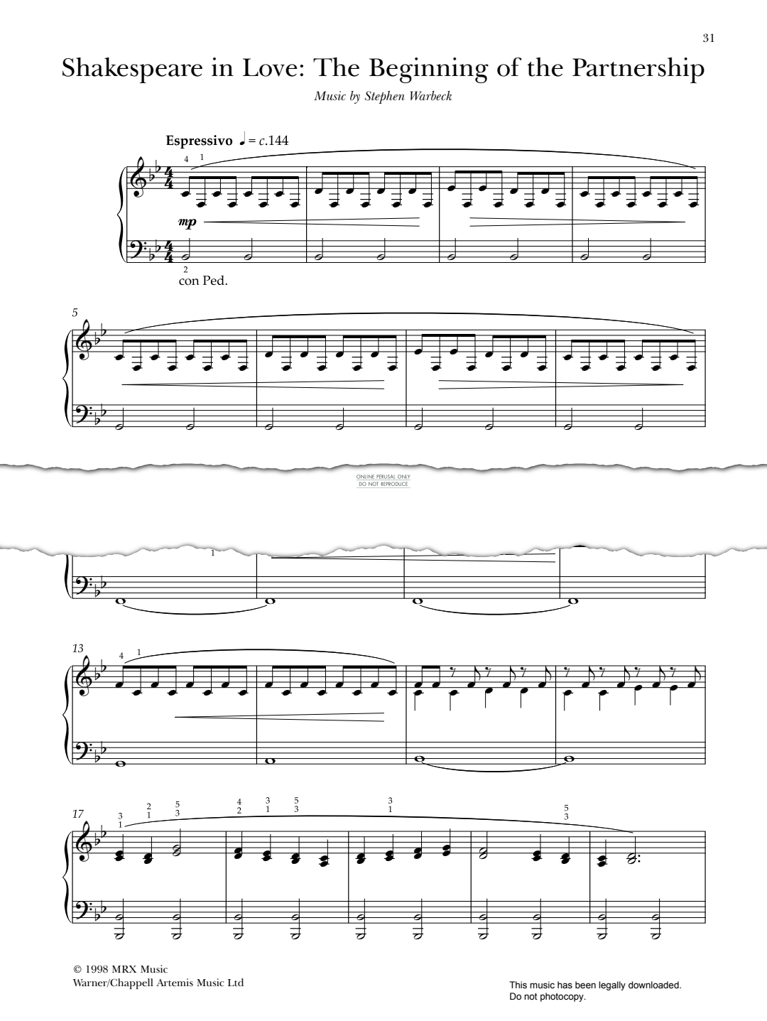 Produktbild zu: The Beginning Of The Partnership (from 'Shakespeare In Love)