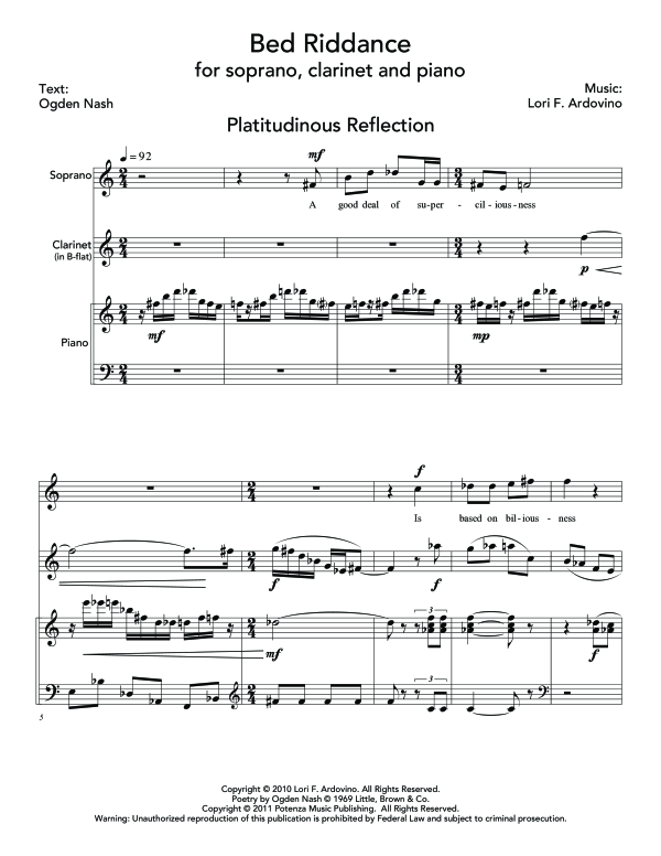 Produktgalerie: Seite 1 von 11 Bed Riddance, , (Trio Sopran, Klarinette und Klavier)