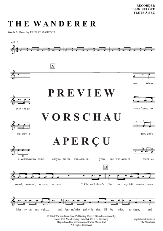 Product gallery: Page 2 of 4 The Wanderer , Dion & The Belmonts, (recorder)