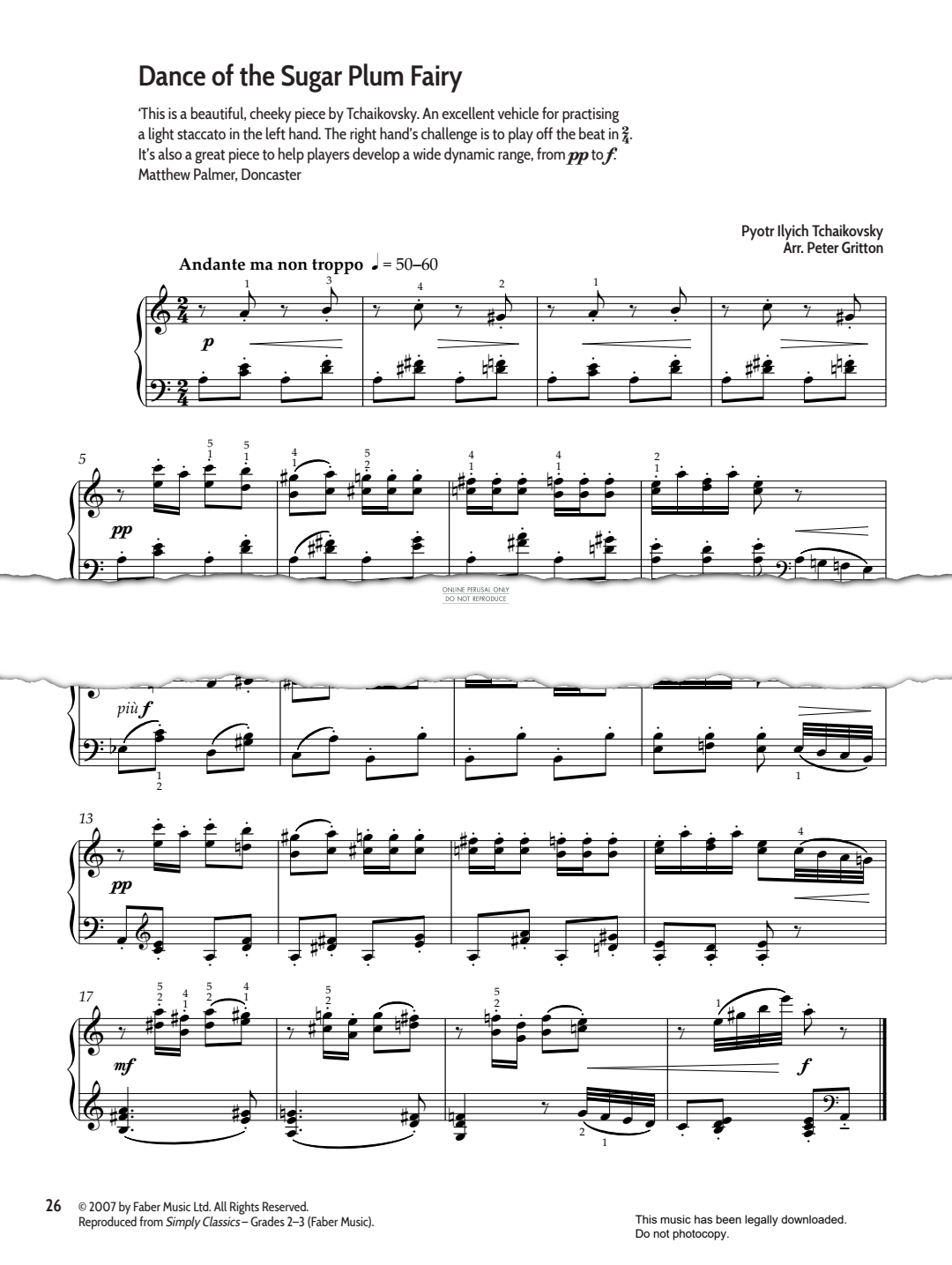 Produktgalerie: Seite 1 von 1 Dance Of The Sugar Plum Fairy, Pyotr Ilyich Tchaikovsky, Klavier