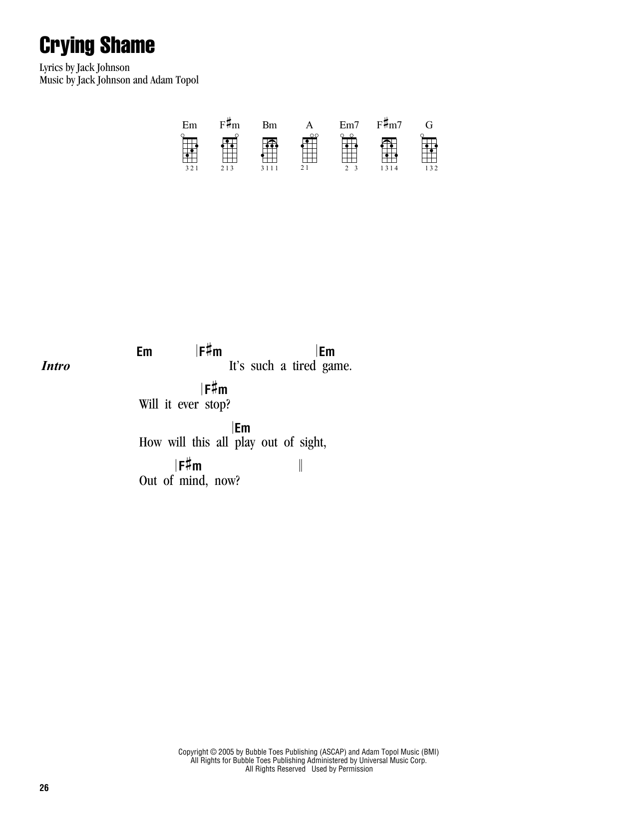 Product gallery: Page 1 of 1 Crying Shame, Jack Johnson