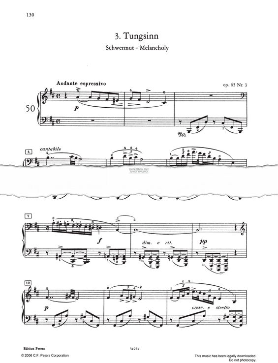 Produktgalerie: Seite 1 von 1 Tungsinn Op. 65, Edvard Grieg, Klavier