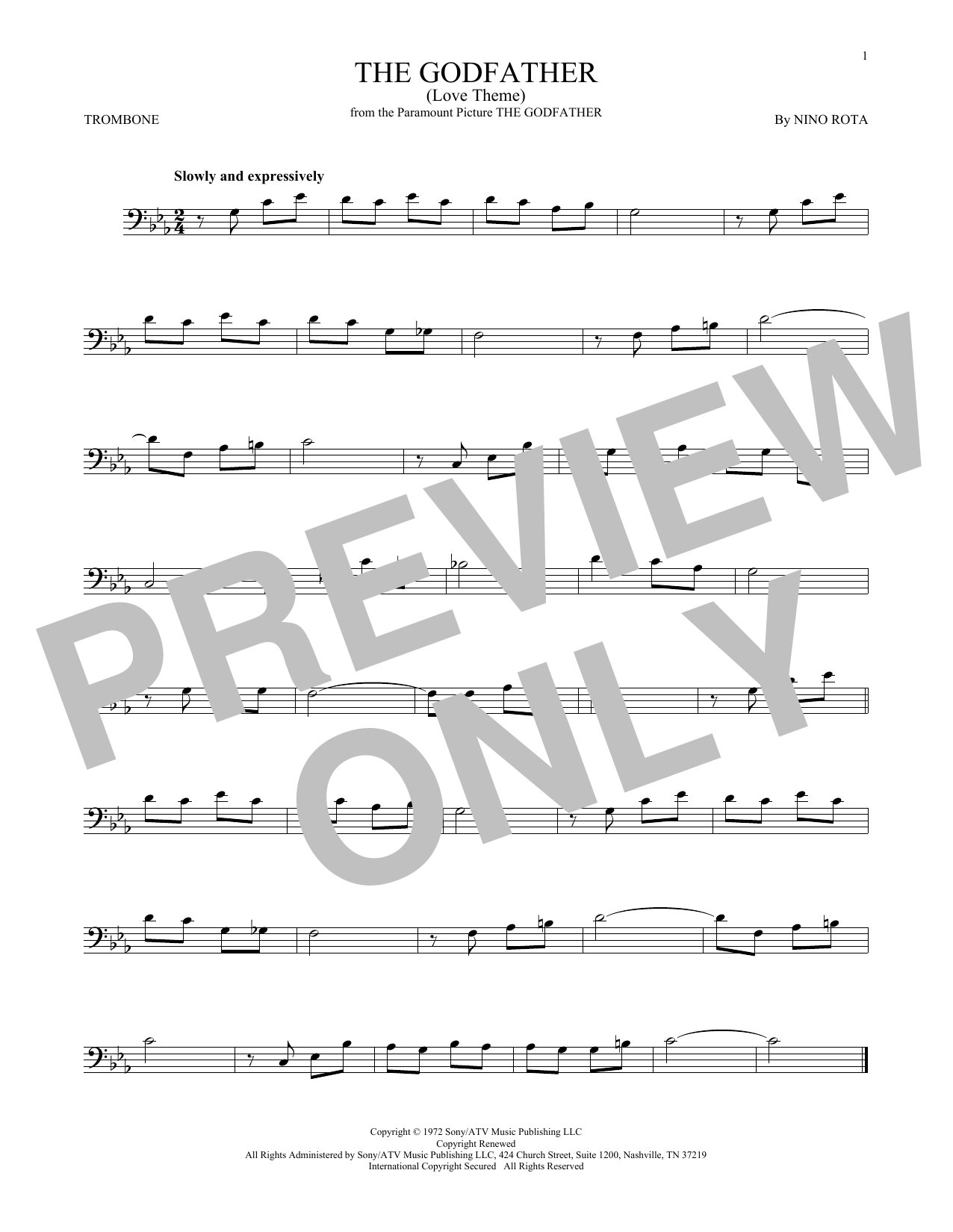 Product gallery: Page 1 of 1 The Godfather (Love Theme), Nino Rota