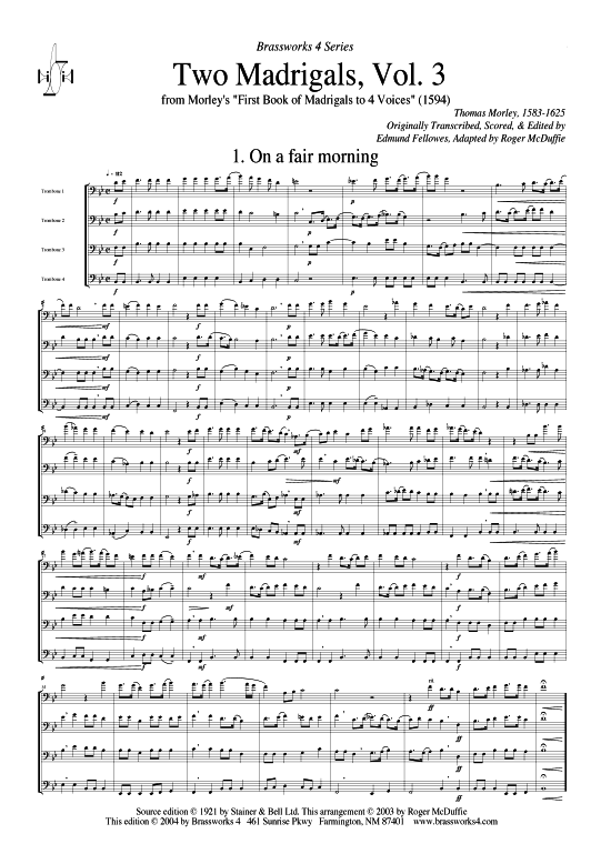 Produktbild zu: Zwei Madrigale Vol. 3 Thomas Morley