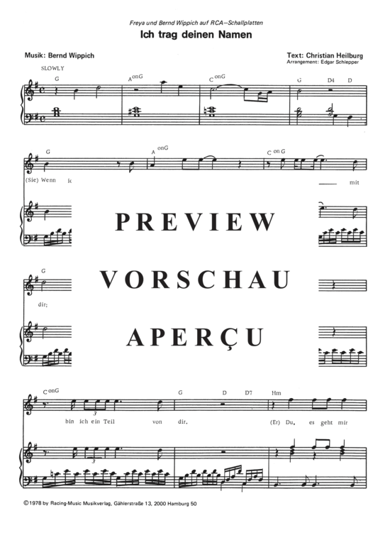 Produktgalerie: Seite 4 von 4 Ich trag deinen Namen , Freya und Bernd Wippich, Klavier und Gesang