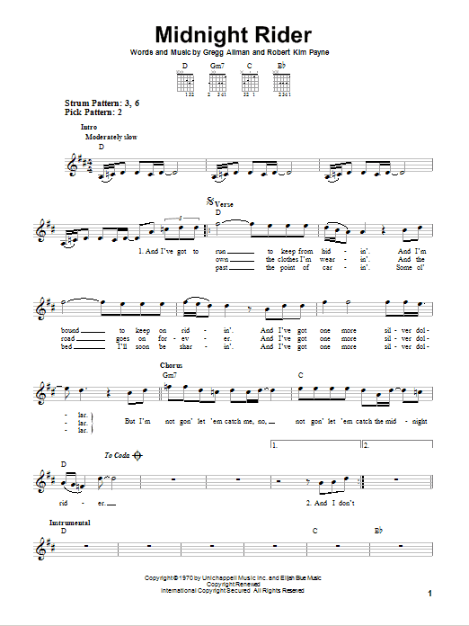 Product gallery: Page 1 of 1 Midnight Rider, Allman Brothers Band