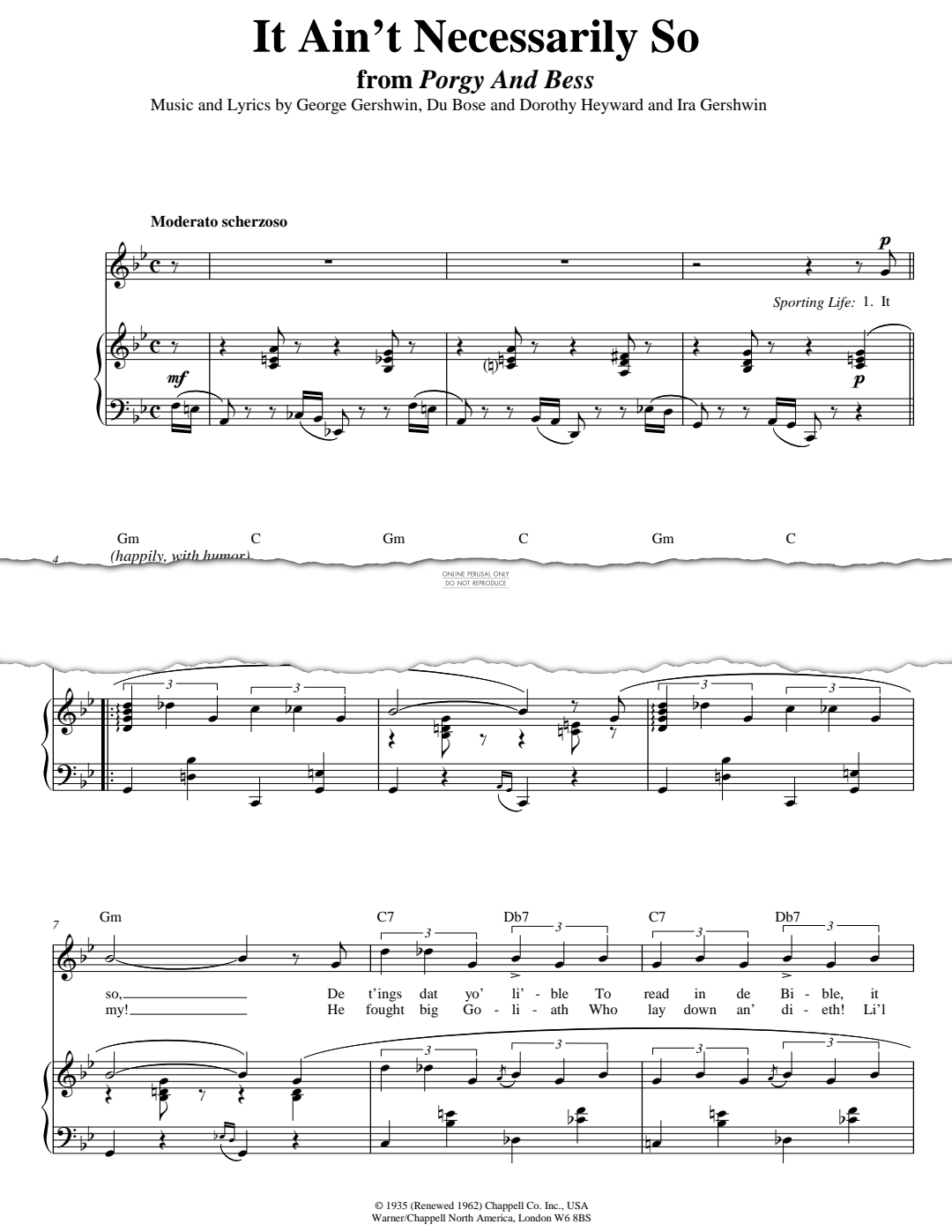Product picture to: It Ain't Necessarily So (from PORGY AND BESS®)
