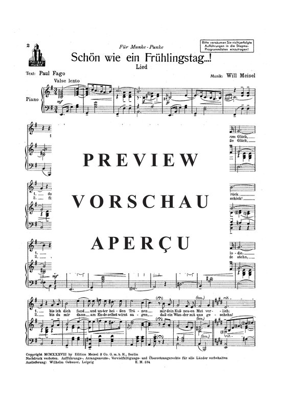 Produktgalerie: Seite 4 von 4 Schön wie ein Frühlingstag, 	, Klavier und Gesang