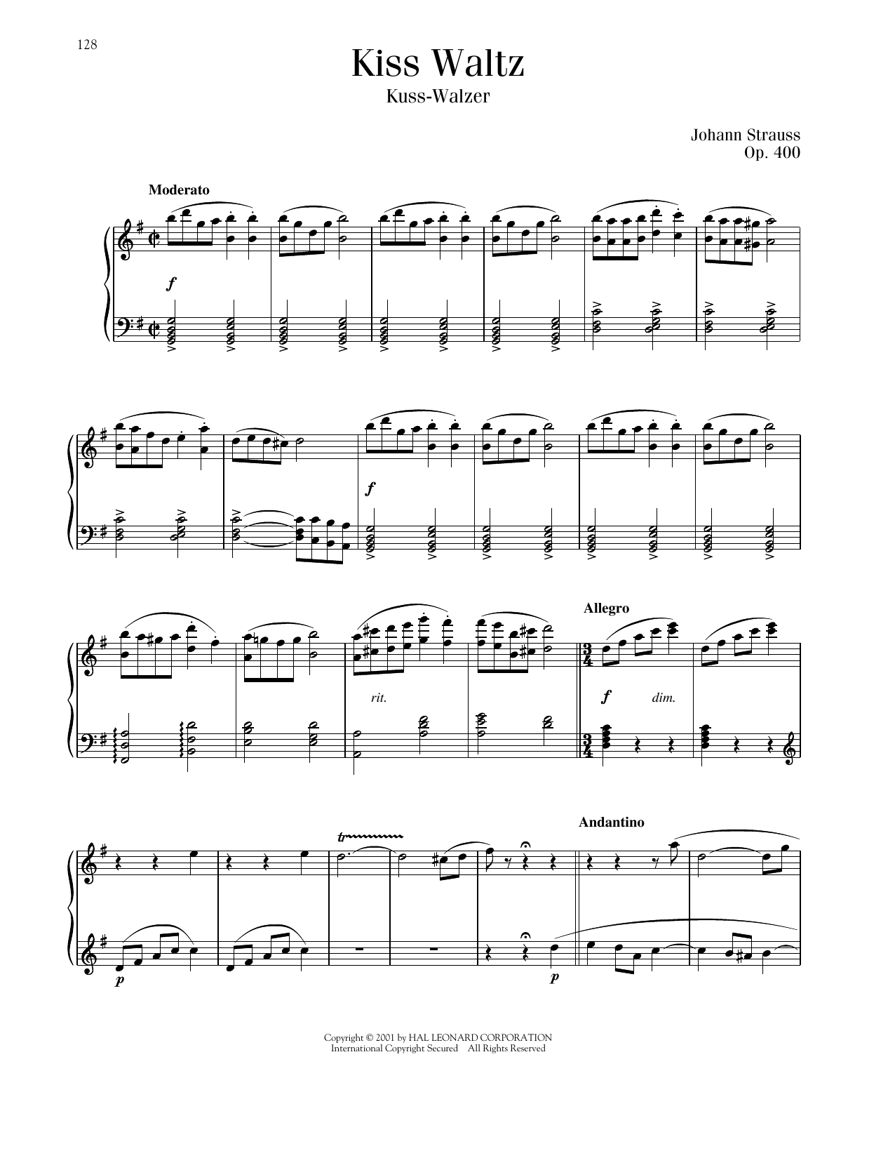 Product picture to: Kiss Waltz, Op. 400