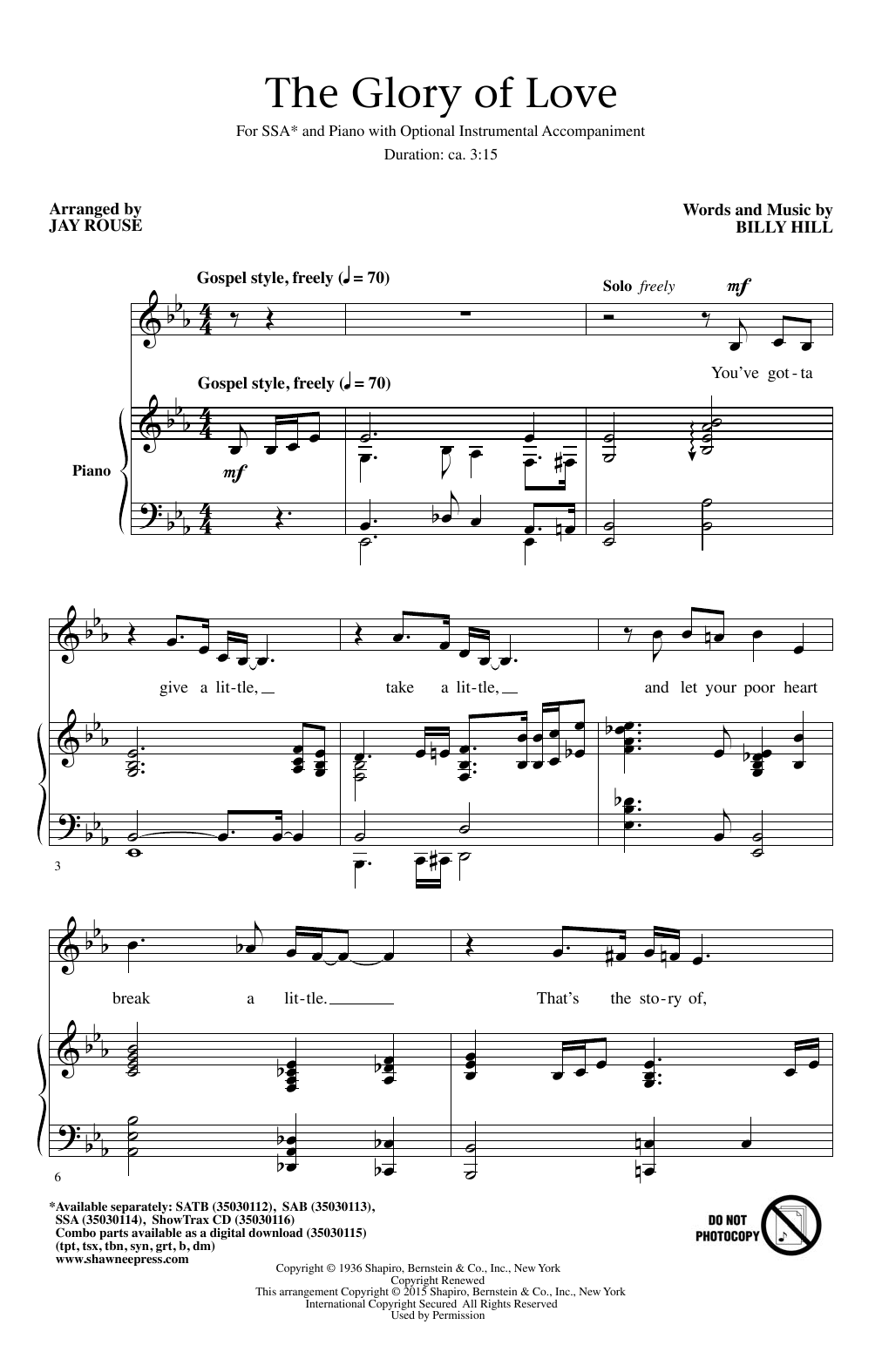 Produktgalerie: Seite 1 von 1 The Glory Of Love, Jay Rouse, Chor