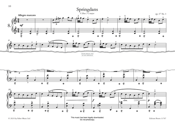 Produktgalerie: Seite 1 von 1 Springdans in C Op. 17, Nr. 1, Edvard Grieg, Klavier