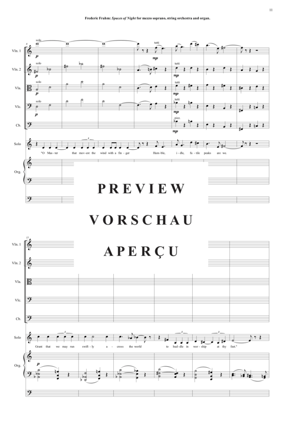 Product gallery: Page 12 of 21 Spaces of Night , , (mezzo soprano, organ + string orchestra)