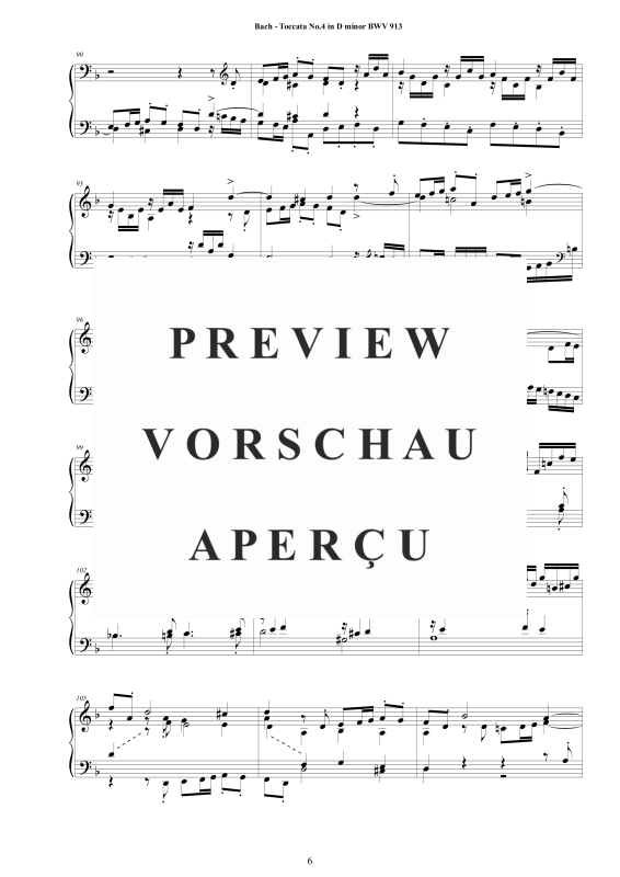 Produktgalerie: Seite 7 von 11 Toccata Nr. 4 D-Moll BWV 913, , Cembalo/Klavier Solo