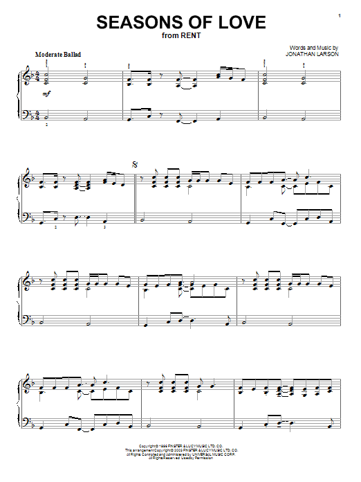 Produktbild zu: Seasons Of Love (from Rent)