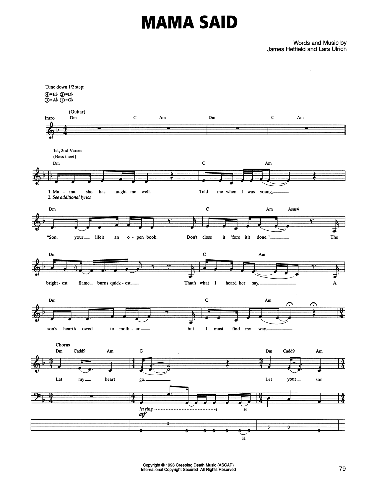 Produktgalerie: Seite 1 von 1 Mama Said, Metallica, E-Bass