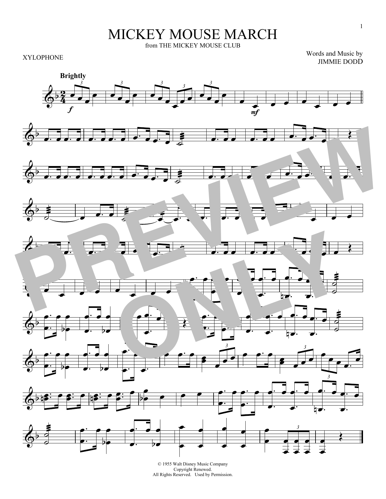 Product gallery: Page 1 of 1 Mickey Mouse March (from The Mickey Mouse Club), Jimmie Dodd