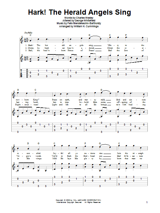 Produktgalerie: Seite 1 von 1 Hark! The Herald Angels Sing, Charles Wesley, Gitarre
