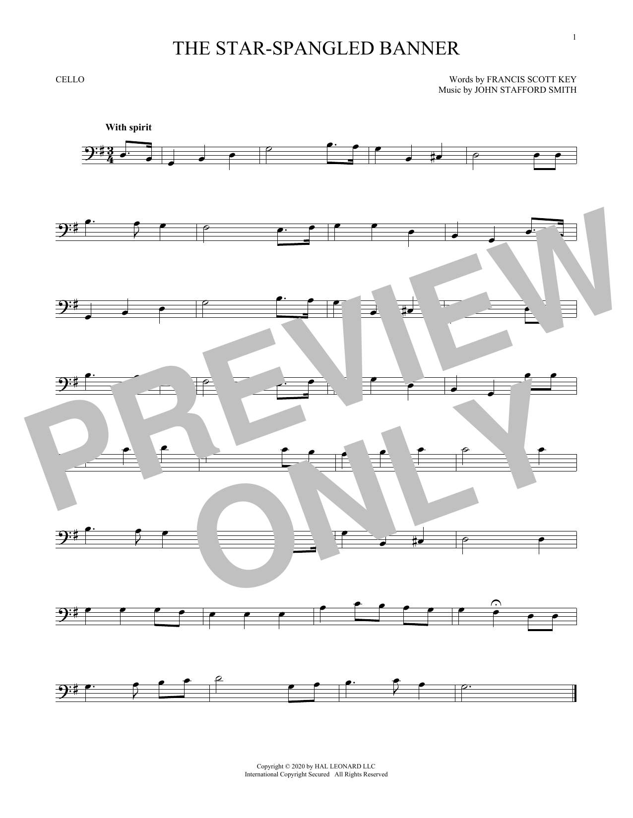 Produktgalerie: Seite 1 von 1 The Star-Spangled Banner, Francis Scott Key, Violoncello