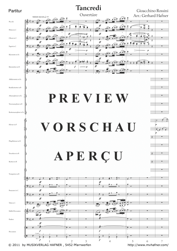 Product gallery: Page 6 of 11 Ouvertüre Tancredi, , (large wind orchestra)