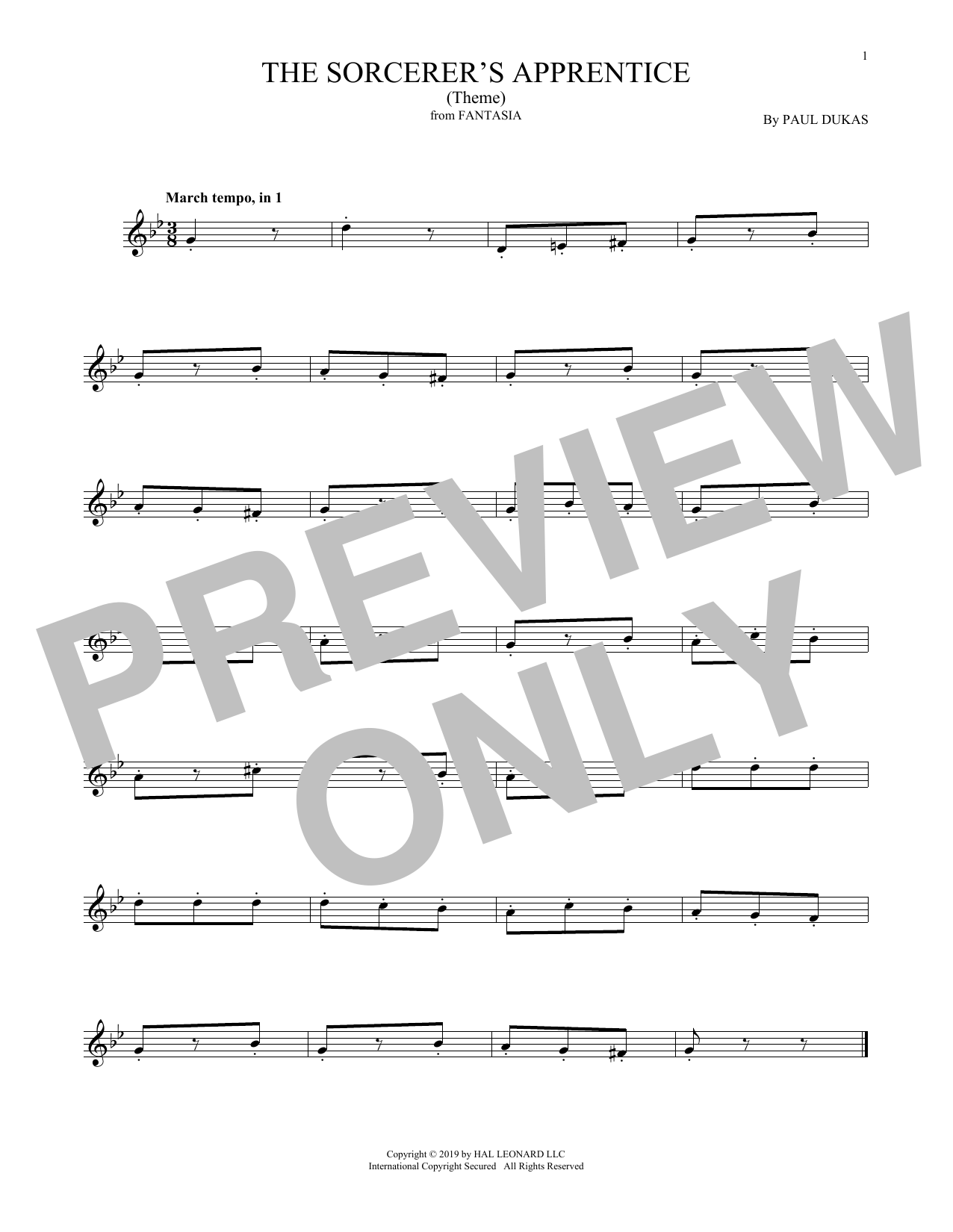 Product gallery: Page 1 of 1 The Sorcerer's Apprentice (from Fantasia), Paul Dukas