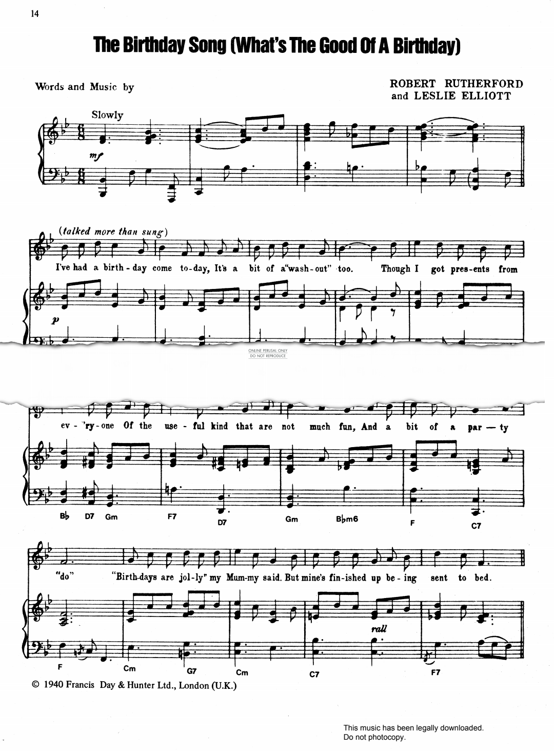 Produktbild zu: The Birthday Song (What's The Good Of A Birthday)