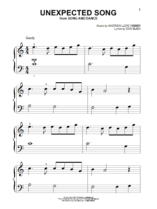 Produktgalerie: Seite 1 von 1 Unexpected Song (from Song & Dance), Bernadette Peters, Klavier