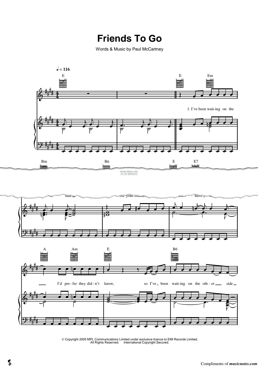 Produktgalerie: Seite 1 von 1 Friends To Go, Paul McCartney, Gesang, Gitarre, Klavier