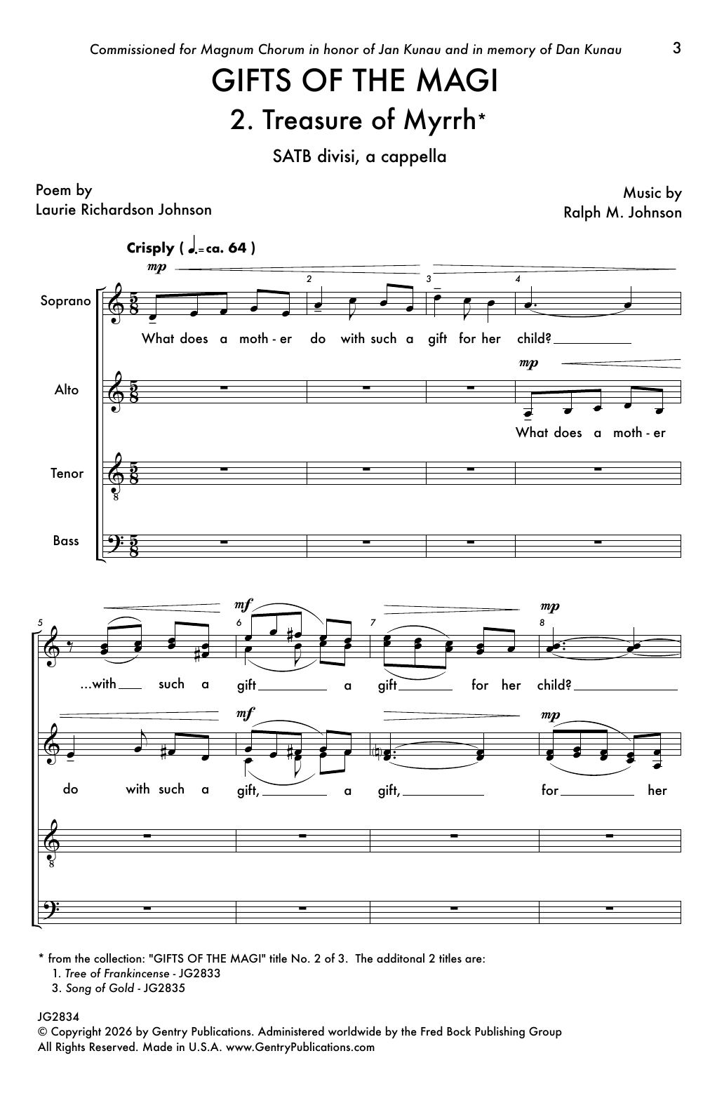 Produktgalerie: Seite 1 von 1 Gifts Of The Magi - 2. Treasure Of Myrrh, Ralph M. Johnson, Chor