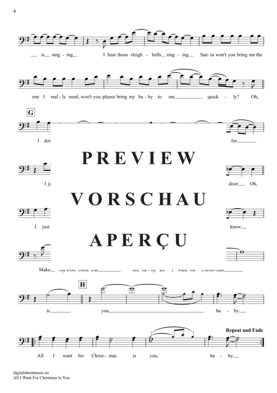 Produktgalerie: Seite 5 von 5 All I Want For Christmas Is You , Carey, Mariah, (Violoncello)