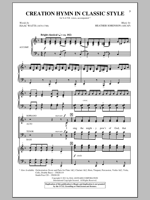 Product picture to: Creation Hymn In Classic Style