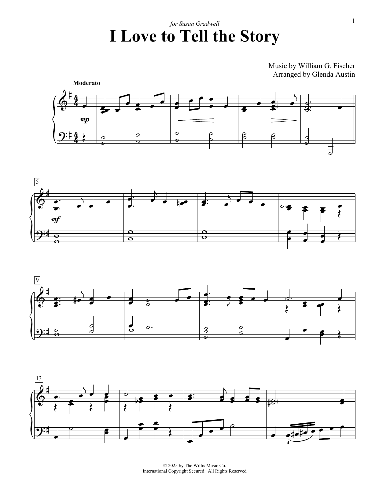 Produktbild zu: I Love To Tell The Story (arr. Glenda Austin)