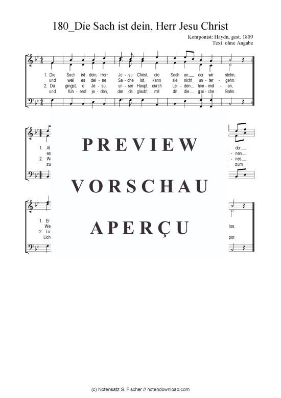 Product picture to: Die Sachist dein, Herr Jesu Christ Haydn, gest. 1809