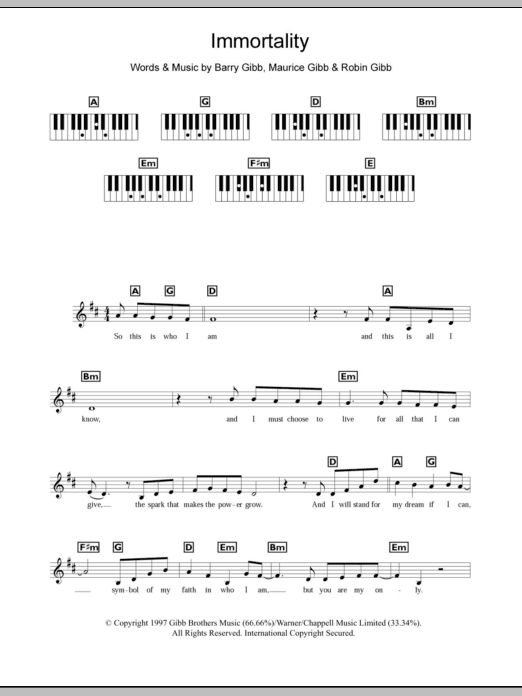 Produktgalerie: Seite 1 von 1 Immortality, Celine Dion, Klavier