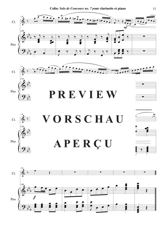 Product gallery: Page 12 of 21 Solo de Concours no. 7 , Colin, Charles (1862-1881)/Wehage, Paul Arr., (clarinet in Bb + piano)