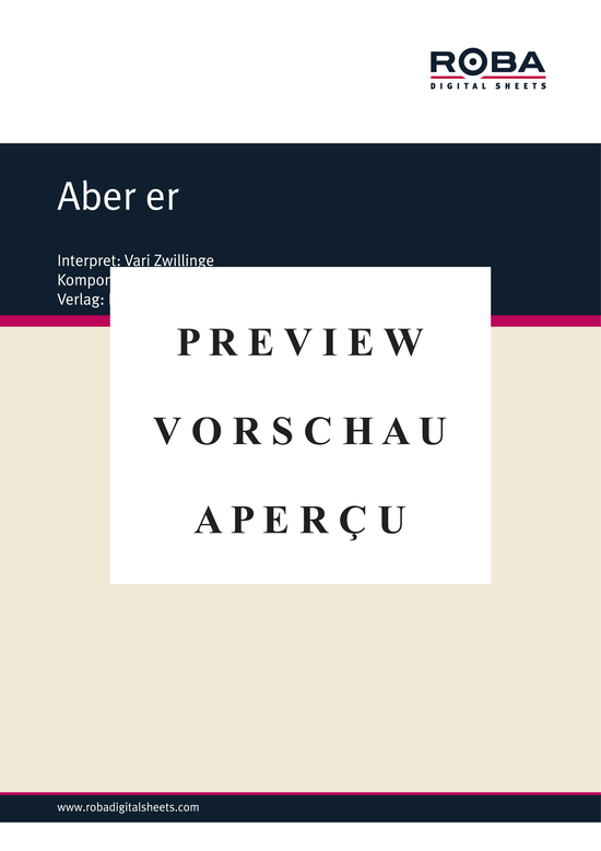 Product gallery: Page 2 of 3 Aber er , Vari Zwillinge, (Piano solo with underlaid text)
