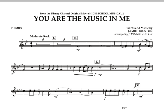 Product picture to: You Are The Music In Me (from High School Musical 2) - F Horn